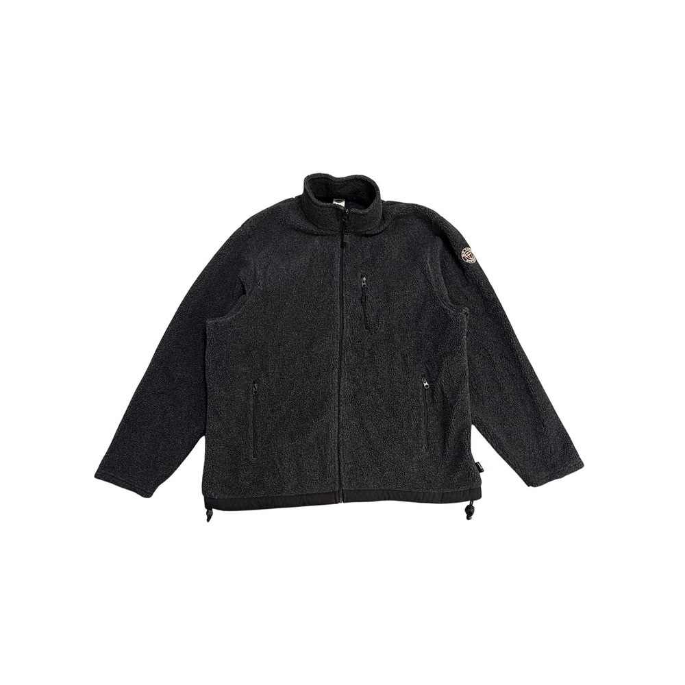 Old‎ Navy Jacket Mens Medium Gray Fleece Full Zip Stand Collar Outdoor Hiking